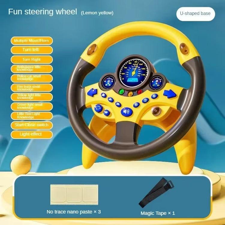 DriveJoy™ Kids Steering Wheel | Volante de Conducción Infantil con Luces y Sonidos Realistas – Juguete Interactivo para Niños 🚗🎶