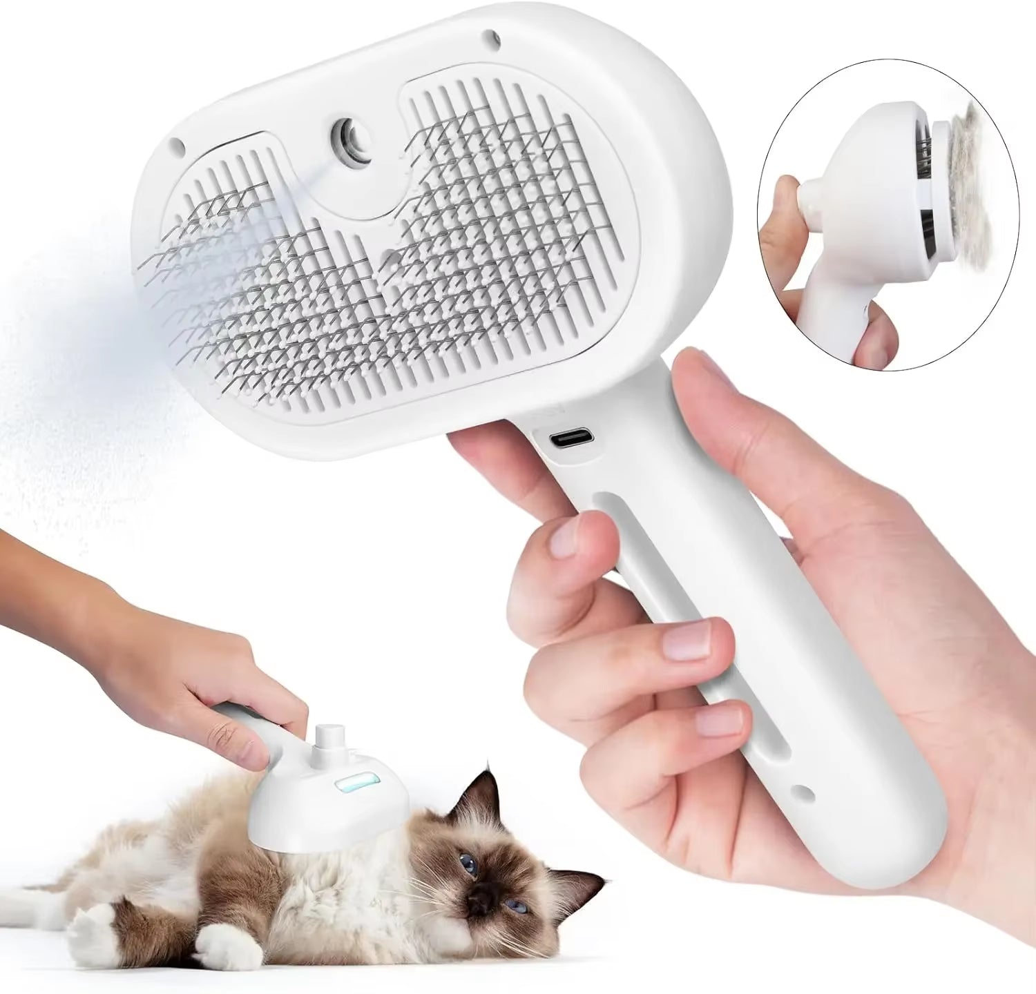 🐾 NEXTVIRAL™ STEAMPAW PRO – 3 EN 1 CEPILLO ELÉCTRICO CON VAPOR PARA PERROS Y GATOS 💦