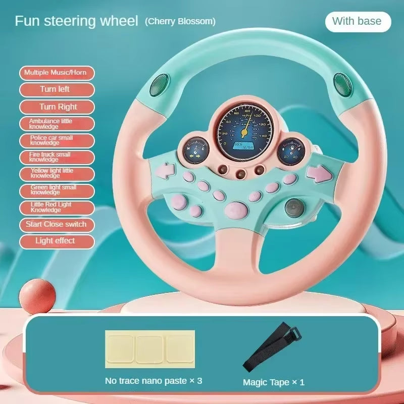 DriveJoy™ Kids Steering Wheel | Volante de Conducción Infantil con Luces y Sonidos Realistas – Juguete Interactivo para Niños 🚗🎶