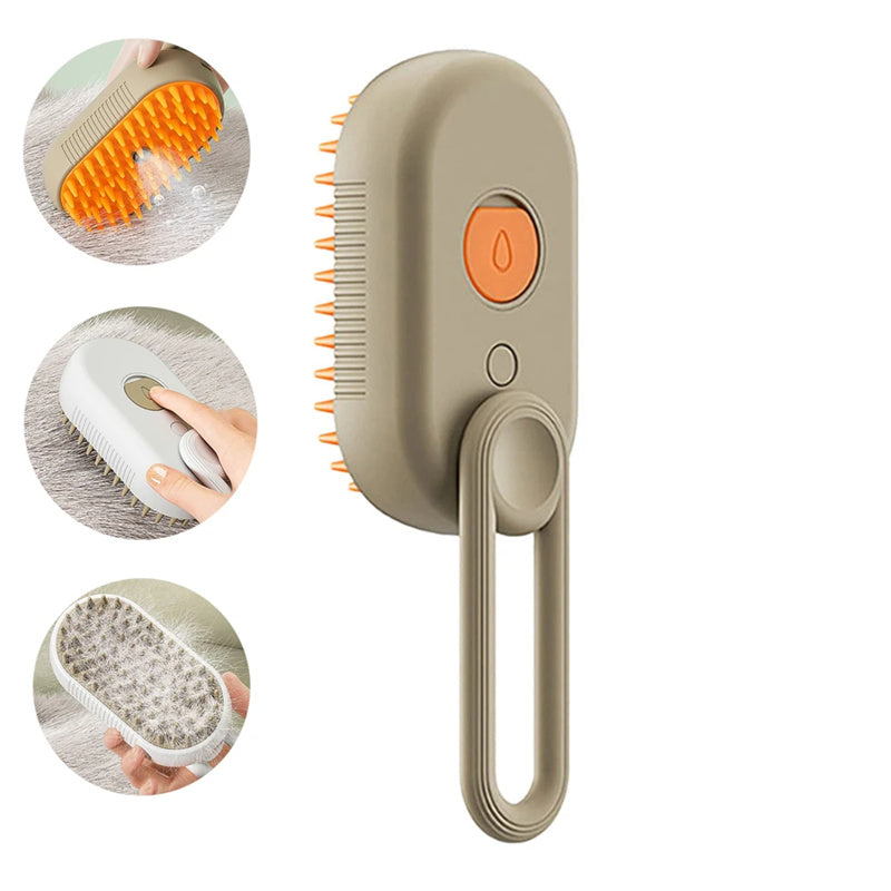 NextViral™ SteamGroom Pro – 3-in-1 Electric Pet Brush with Steam Cleaning & Massage 💚🐾