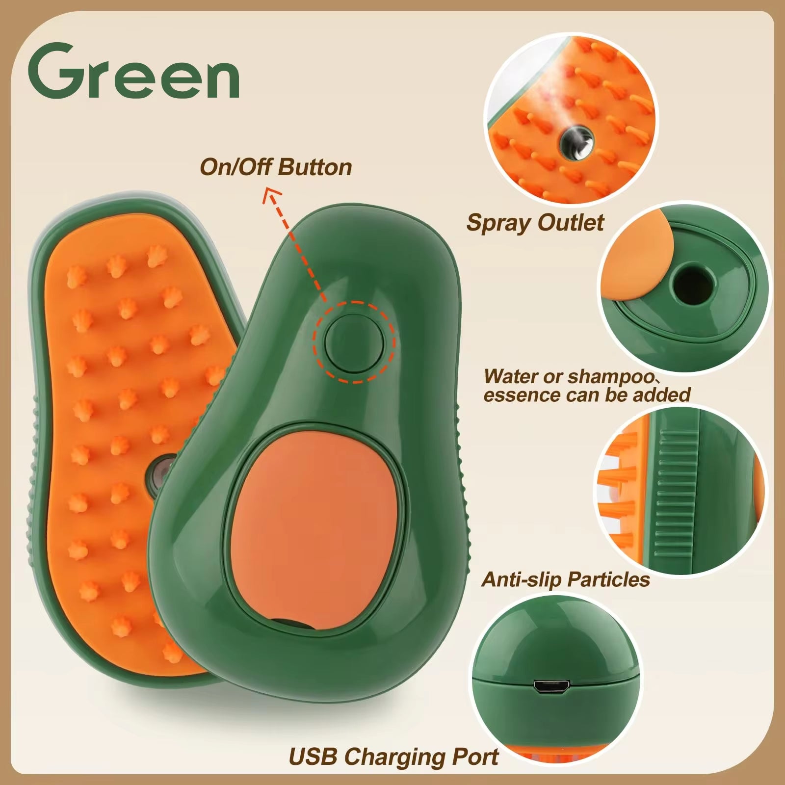 NextViral™ SteamGroom  – 3-in-1 Electric Pet Brush with Steam Cleaning & Massage 💚🐾