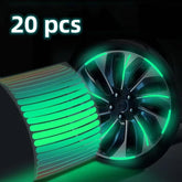 20Pcs Car Wheel Hub Reflective Sticker Tire Rim Reflective Strips Luminous for Night Driving Car Bike Motorcycle Wheel Sticker