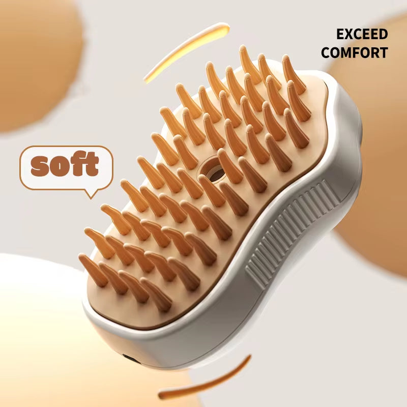 NextViral™ SteamGroom  – 3-in-1 Electric Pet Brush with Steam Cleaning & Massage 💚🐾