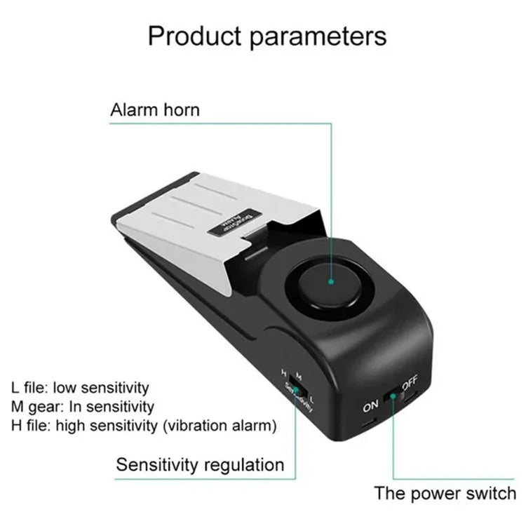 SafeGuard™ 120dB Wireless Door Stop Alarm – Portable Anti-Theft Wedge for Home, Hotel & Travel |