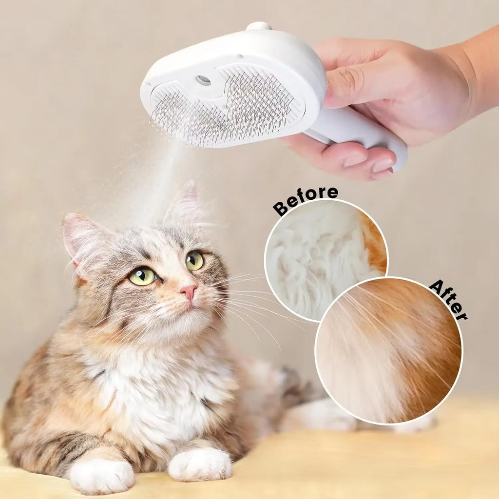 🐾 NEXTVIRAL™ STEAMPAW PRO – 3 EN 1 CEPILLO ELÉCTRICO CON VAPOR PARA PERROS Y GATOS 💦