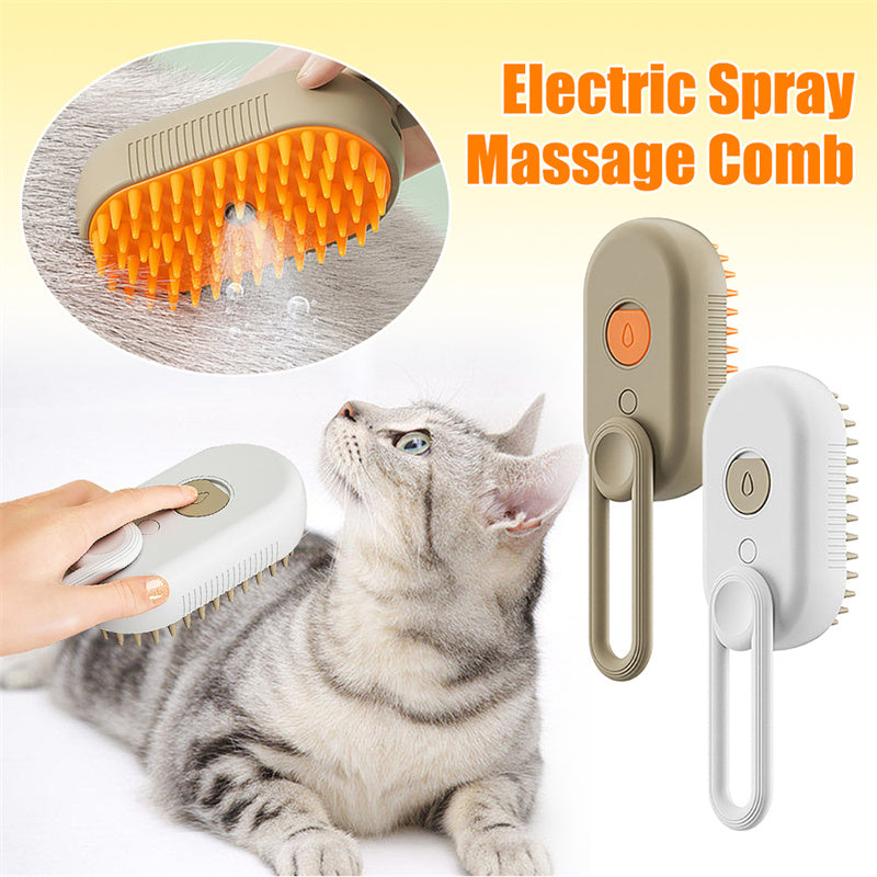 NextViral™ SteamGroom Pro – 3-in-1 Electric Pet Brush with Steam Cleaning & Massage 💚🐾