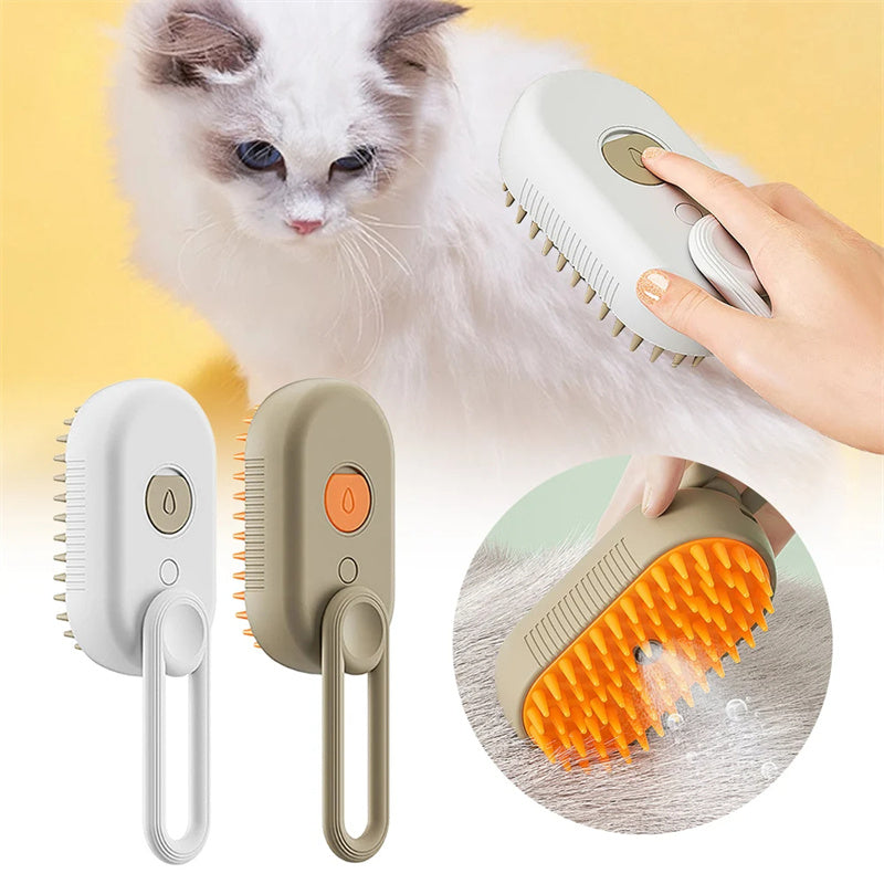 NextViral™ SteamGroom Pro – 3-in-1 Electric Pet Brush with Steam Cleaning & Massage 💚🐾