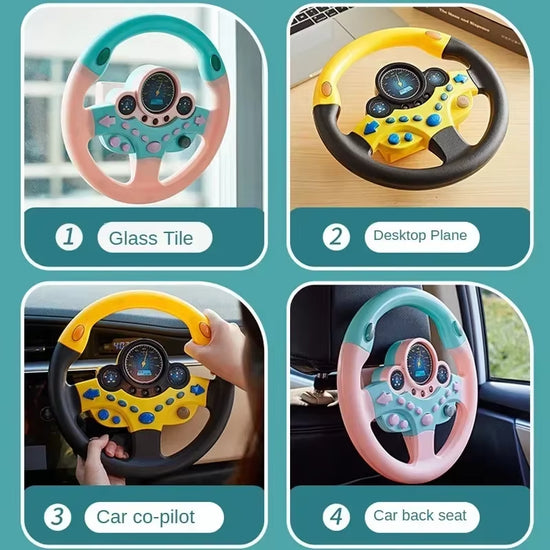 DriveJoy™ Kids Steering Wheel | Volante de Conducción Infantil con Luces y Sonidos Realistas – Juguete Interactivo para Niños 🚗🎶