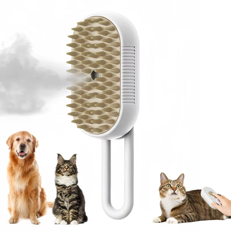NextViral™ SteamGroom  – 3-in-1 Electric Pet Brush with Steam Cleaning & Massage 💚🐾