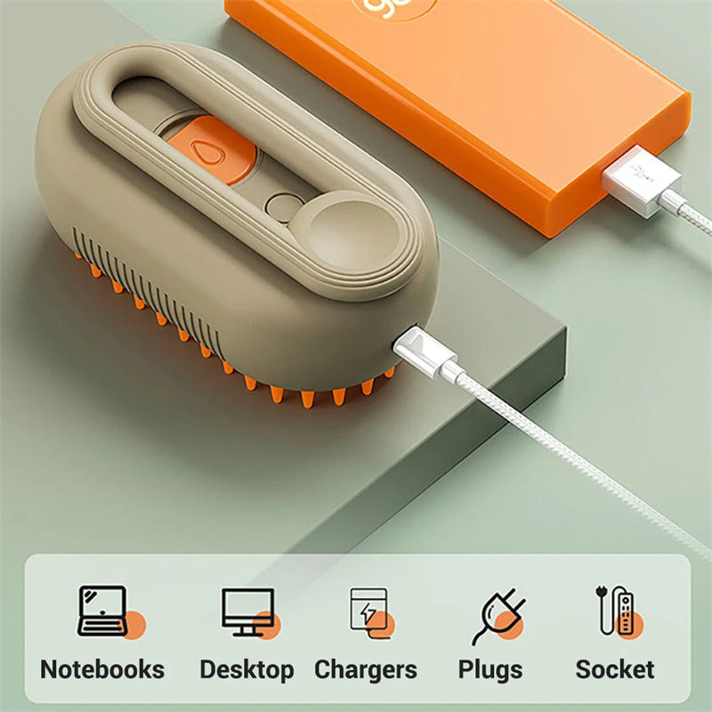 NextViral™ SteamGroom Pro – 3-in-1 Electric Pet Brush with Steam Cleaning & Massage 💚🐾