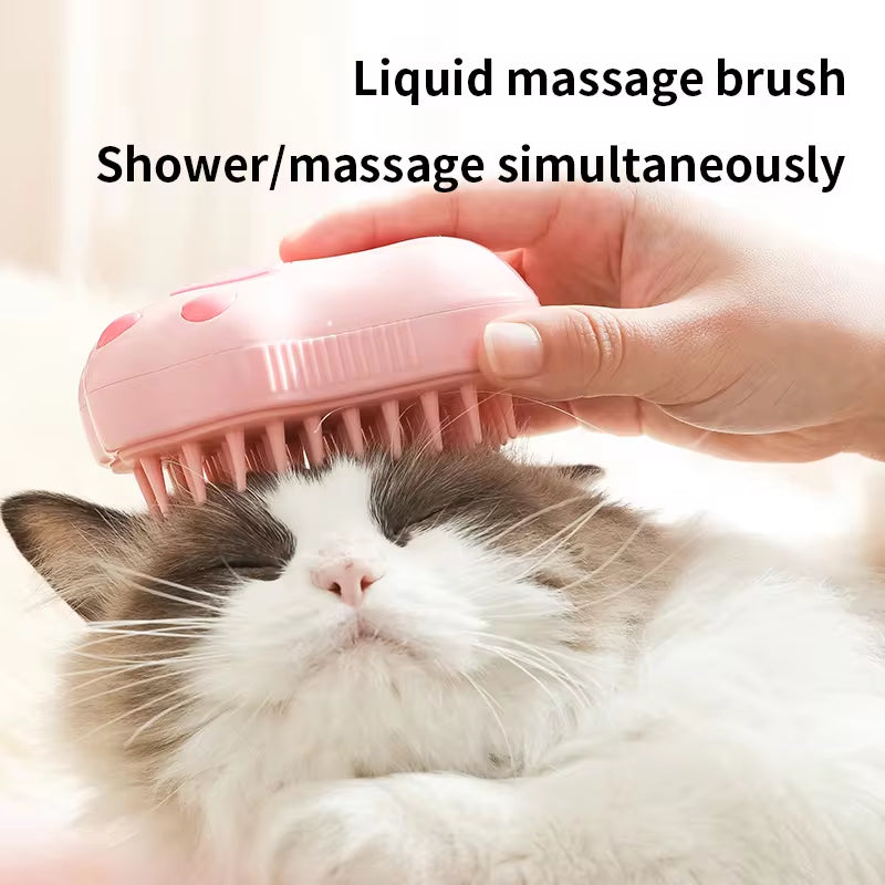 NextViral™ SteamGroom  – 3-in-1 Electric Pet Brush with Steam Cleaning & Massage 💚🐾
