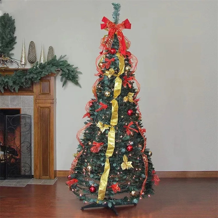 NextViral™ Pop-Up Xmas Tree | Pre-Decorated Foldable Christmas Tree – Easy Setup, Portable & Sparkling Holiday Décor 🎅🌟