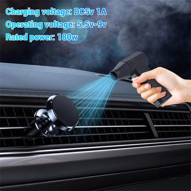 TurboBlow X130 – Soplador Eléctrico de Aire 130000RPM | Mini Ventilador Portátil Recargable con Velocidad Ajustable | Ideal para Limpieza de Coche, Teclado y Electrónicos