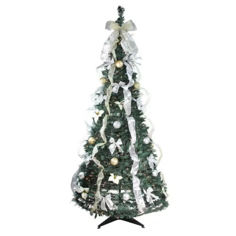 NextViral™ Pop-Up Xmas Tree | Pre-Decorated Foldable Christmas Tree – Easy Setup, Portable & Sparkling Holiday Décor 🎅🌟