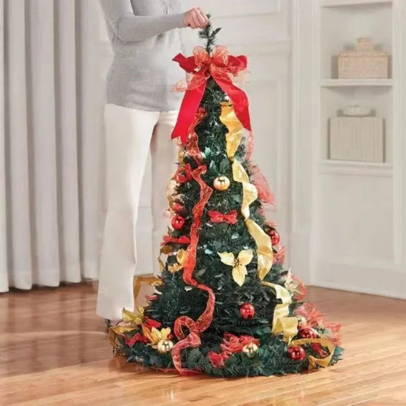 NextViral™ Pop-Up Xmas Tree | Pre-Decorated Foldable Christmas Tree – Easy Setup, Portable & Sparkling Holiday Décor 🎅🌟