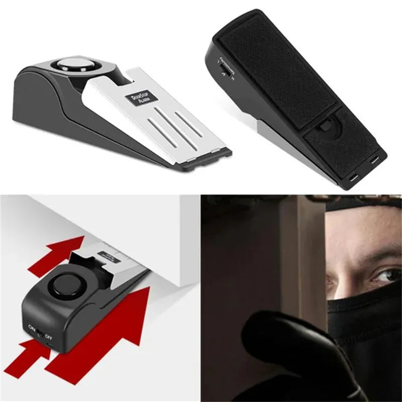 SafeGuard™ 120dB Wireless Door Stop Alarm – Portable Anti-Theft Wedge for Home, Hotel & Travel |