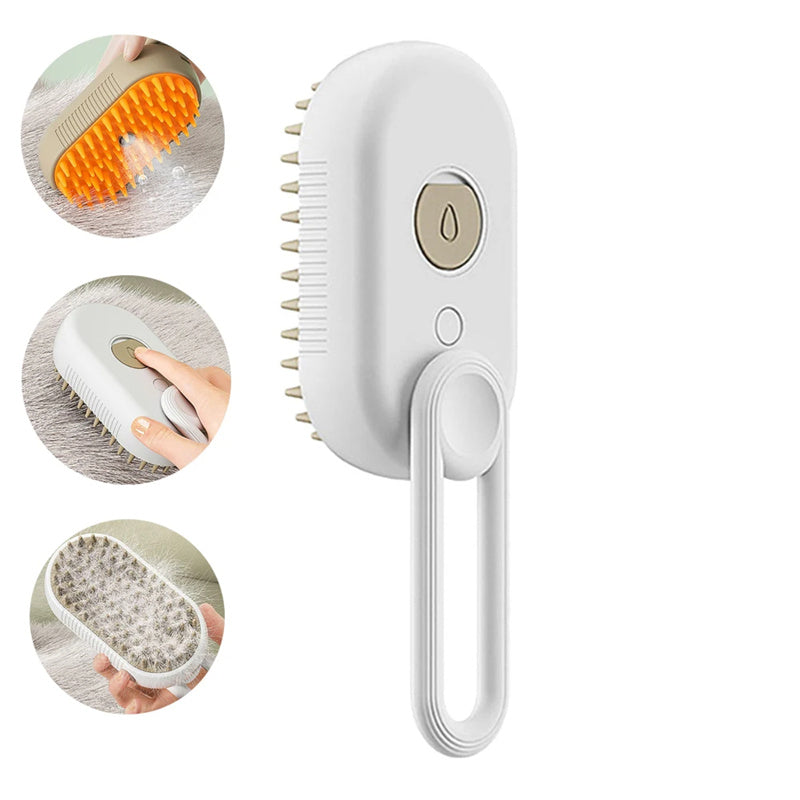 NextViral™ SteamGroom Pro – 3-in-1 Electric Pet Brush with Steam Cleaning & Massage 💚🐾