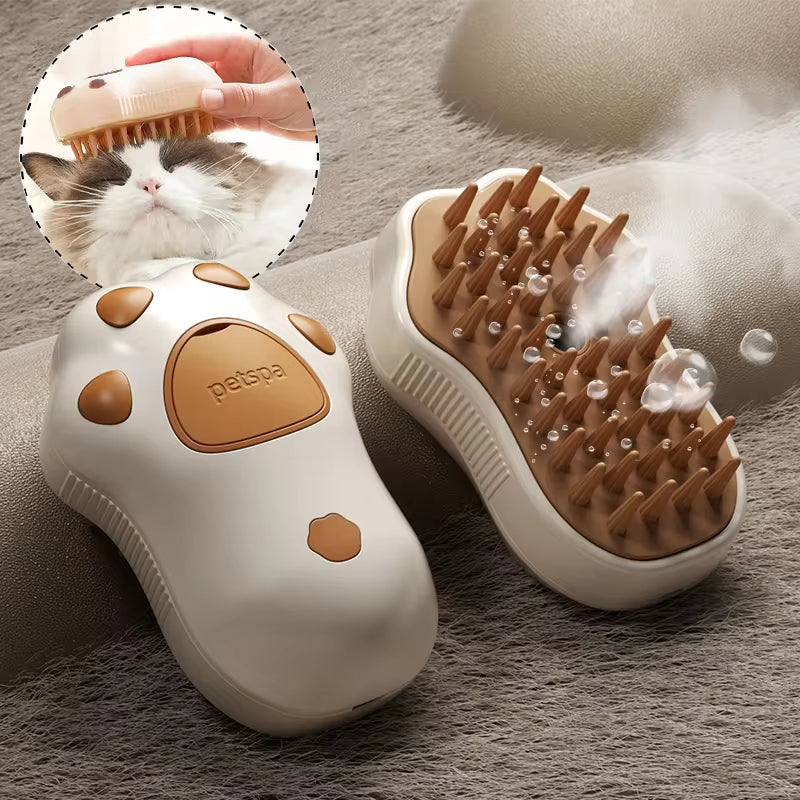 NextViral™ SteamGroom  – 3-in-1 Electric Pet Brush with Steam Cleaning & Massage 💚🐾