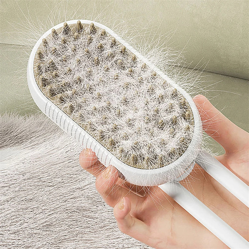 NextViral™ SteamGroom Pro – 3-in-1 Electric Pet Brush with Steam Cleaning & Massage 💚🐾