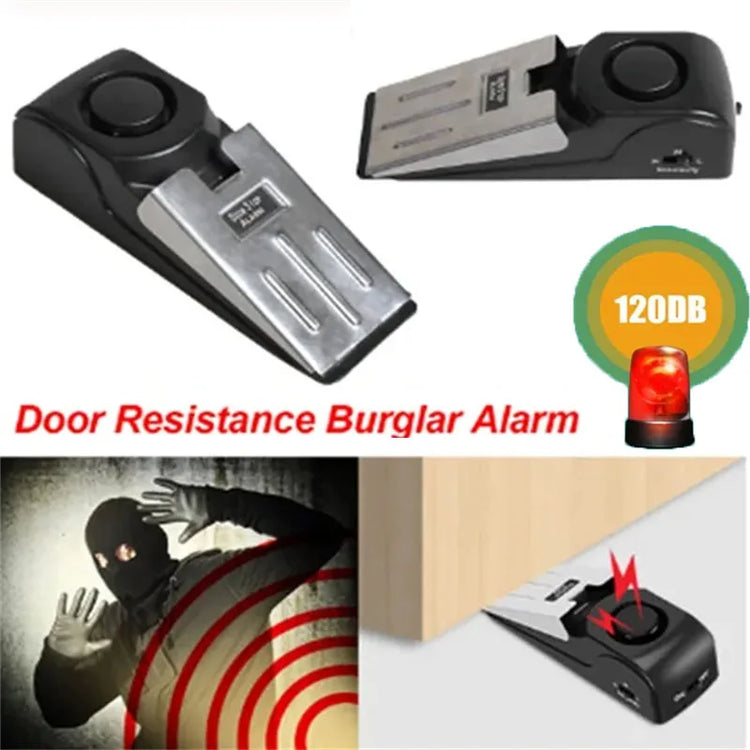 SafeGuard™ 120dB Wireless Door Stop Alarm – Portable Anti-Theft Wedge for Home, Hotel & Travel |